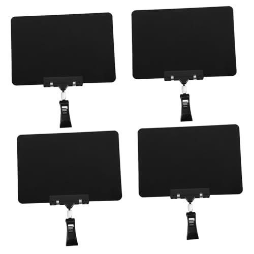 ZUNOXAZ 4 Stück Mini Schilderhalter mit Clips Teiliges Schwarztafel für Preisauszeichnungen Geschäften und Supermärkten für Klare Produktpräsentation und Kundenorientierung von ZUNOXAZ