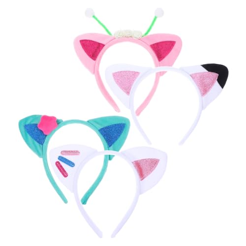 ZUNOXAZ 4 Stück Teiliges Cat Ears Haarband mit Einzigartigem Tierohren design Bequem und Rutschfest für Cosplay Party Halloween und Maskenbälle Modische Kopfbedeckung für Frauen und ZUNOXAZ 4 Stück Teiliges Cat Ears Haarband mit Einzigartigem Tierohren design Bequem und Rutschfest für Cosplay Party Halloween und Maskenbälle Modische Kopfbedeckung für Frauen und von ZUNOXAZ