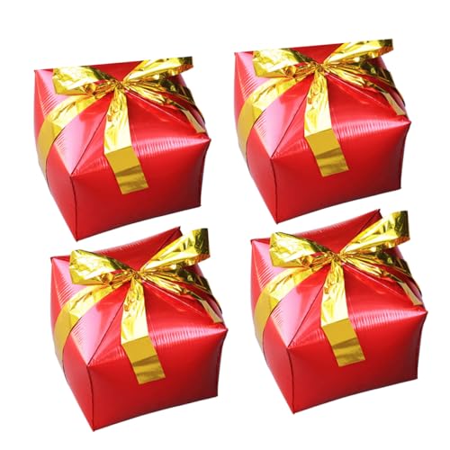 ZUNOXAZ 4 Stück Teiliges Weihnachtsfolie Ballons Geschenkbox Ballon Dekoration aus Aluminiumfolie Kreative Quadratische Form Robust und Sicher für Party und ZUNOXAZ 4 Stück Teiliges Weihnachtsfolie Ballons Geschenkbox Ballon Dekoration aus Aluminiumfolie Kreative Quadratische Form Robust und Sicher für Party und von ZUNOXAZ