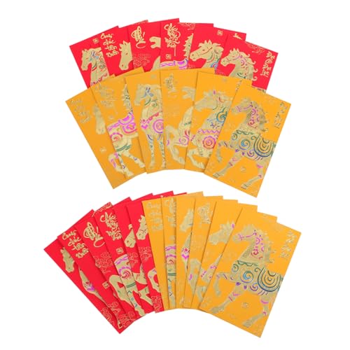 ZUNOXAZ 48 Stück Teiliges Chinesische Neujahrsumschläge Pferdejahr Vietnamesische Rote Briefumschläge für Frühlingsfest Geldgeschenke Umschläge Vielseitig Verwendbar für Geburtstag von ZUNOXAZ