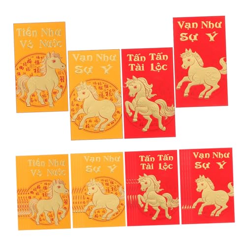 ZUNOXAZ 48 Stück Teiliges Vietnamesische Neujahrs Lucky Money Umschläge Jahr Des Pferdes Traditionelle Rote Papierumschläge mit Festlichem Pferdemotiv für Lunar Year Feierlichkeiten ZUNOXAZ 48 Stück Teiliges Vietnamesische Neujahrs Lucky Money Umschläge Jahr Des Pferdes Traditionelle Rote Papierumschläge mit Festlichem Pferdemotiv für Lunar Year Feierlichkeiten von ZUNOXAZ