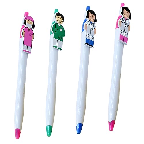 ZUNOXAZ 4Stücke Cartoon Kugelschreiber Multifunktionale Druckkugelschreiber Lustige Stifte für Lehrer und Bürobedarf Kreative Geschenkidee für Erwachsene von ZUNOXAZ