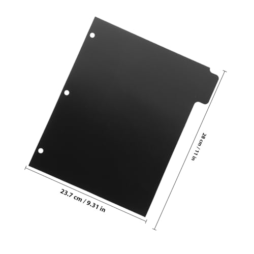 ZUNOXAZ 5 Blätter Teiliges Ordner Trennblätter aus Robustem Material mit Lochung Vielseitige Register Tabs für Ringbuch Notizbuch Planer und Bericht Langlebige Seitentrenner in Schwarz von ZUNOXAZ