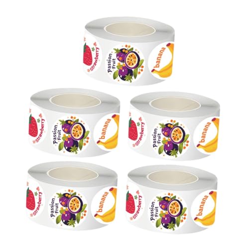 ZUNOXAZ 5 Rollen Obstetiketten Selbstklebende Fruchtaufkleber Bunte Food Labels Für Scrapbooking Party Dekoration Gefrierbehälter Kühlschrank Notizbücher ZUNOXAZ 5 Rollen Obstetiketten Selbstklebende Fruchtaufkleber Bunte Food Labels Für Scrapbooking Party Dekoration Gefrierbehälter Kühlschrank Notizbücher von ZUNOXAZ