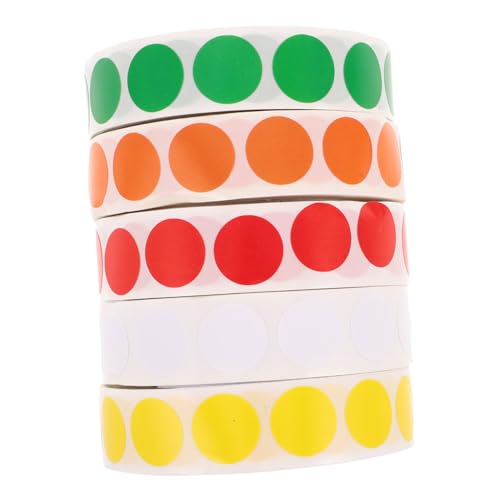 ZUNOXAZ 5 Rollen Selbstklebende Runde Etiketten Bunte Punkt Aufkleber für Dokumentenmarkierung Proben und Inventarverwaltung Blanko Beschriftbare Klebeetiketten für Büro und Schule ZUNOXAZ 5 Rollen Selbstklebende Runde Etiketten Bunte Punkt Aufkleber für Dokumentenmarkierung Proben und Inventarverwaltung Blanko Beschriftbare Klebeetiketten für Büro und Schule von ZUNOXAZ