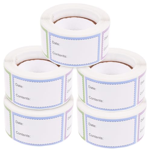 ZUNOXAZ 5 Rollen Selbstklebende Sicherheits zeitstempel etiketten Blanko Flaschenaufkleber Vielseitige Küchen Lebensmitteletiketten Einfach zu Beschriften zur Lagerorganisation und ZUNOXAZ 5 Rollen Selbstklebende Sicherheits zeitstempel etiketten Blanko Flaschenaufkleber Vielseitige Küchen Lebensmitteletiketten Einfach zu Beschriften zur Lagerorganisation und von ZUNOXAZ