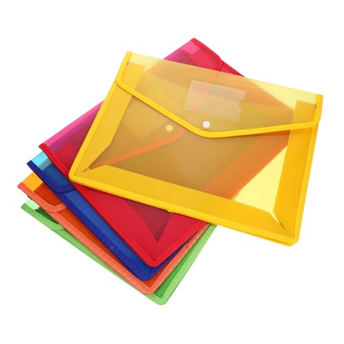 ZUNOXAZ 5 Stück Dokumententaschen aus Polypropylen Transparente Reißfeste Sichtmappe mit Druckknopf Wasserresistente Aufbewahrungstasche für Büro Schule und Organisation ZUNOXAZ 5 Stück Dokumententaschen aus Polypropylen Transparente Reißfeste Sichtmappe mit Druckknopf Wasserresistente Aufbewahrungstasche für Büro Schule und Organisation von ZUNOXAZ