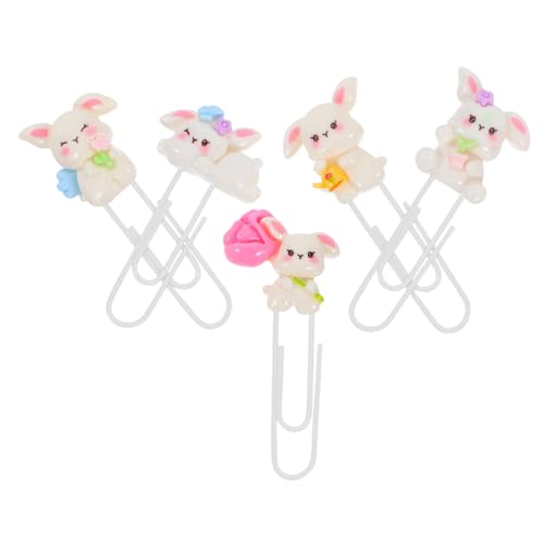 ZUNOXAZ 5 Stück Kaninchen-Büroklammer Nette Osterdekoration tierische Büroklammern -Lesezeichen Osterhasen-Clips Ostervorräte Ostern-Tischverzierung Papierklammer aus Metall Plastik ZUNOXAZ 5 Stück Kaninchen-Büroklammer Nette Osterdekoration tierische Büroklammern -Lesezeichen Osterhasen-Clips Ostervorräte Ostern-Tischverzierung Papierklammer aus Metall Plastik von ZUNOXAZ