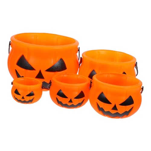 ZUNOXAZ 5 Stück Kürbis Eimer gummiartig Kürbispüree Kürbis Dekorationen Kürbisse Zwerge Halloween Party Deko geschenkverpackung Party-Snack-Aufbewahrungseimer Eimer mit Griffen Orange ZUNOXAZ 5 Stück Kürbis Eimer gummiartig Kürbispüree Kürbis Dekorationen Kürbisse Zwerge Halloween Party Deko geschenkverpackung Party-Snack-Aufbewahrungseimer Eimer mit Griffen Orange von ZUNOXAZ