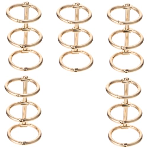 ZUNOXAZ 5 Stück Metall Ringbuchringe Segmented Binder Rings für Scrapbooking und Lose Goldfarbene Buchbinderinge für Notizbücher und Ordner Vielseitig für Büro Schule Zuhause von ZUNOXAZ