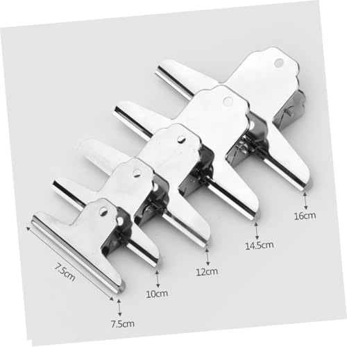 ZUNOXAZ 5 Stück Teiliges Metallklammern für Dokumente und Papiere Vielseitige Büroklammern aus Metall für Ordner Mappen Schule und Büro Stabile File Clamps von ZUNOXAZ