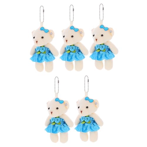 ZUNOXAZ 5 Stück Teiliges Mini Plüschbär mit Aufhängung Tragbare Mini Bärenfigur Weicher als Hochzeitsstrauß Deko Schlüsselanhänger und Blau ZUNOXAZ 5 Stück Teiliges Mini Plüschbär mit Aufhängung Tragbare Mini Bärenfigur Weicher als Hochzeitsstrauß Deko Schlüsselanhänger und Blau von ZUNOXAZ