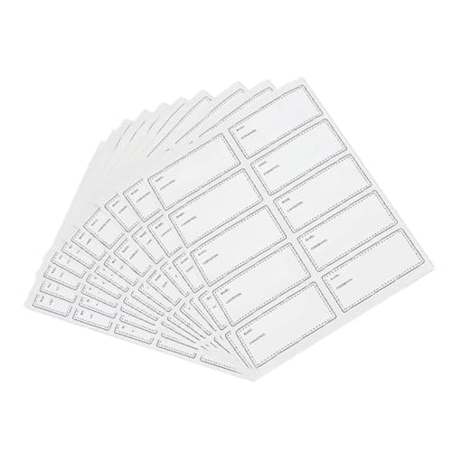 ZUNOXAZ 50 Blatt Glasetiketten Zum Einmachen Aufkleber Für Lebensmittel-datumsetiketten Aufkleber Für Flaschen Wasseretiketten Für Wasserflaschen Aufkleber Aus Synthetischem Papier Weiß von ZUNOXAZ