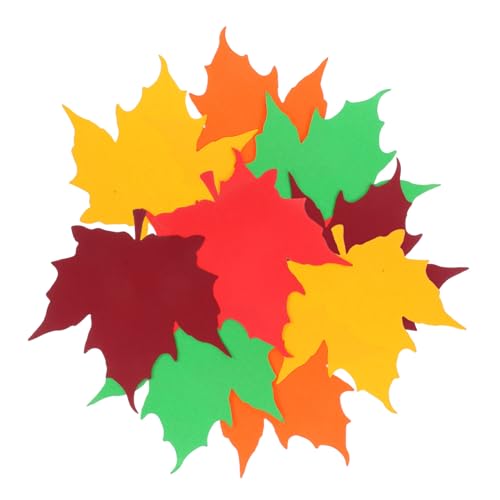 ZUNOXAZ 50 Stück Ahornblatt Papierausschnitte Herbstdeko Bunte Blattformen für Thanksgiving Herbstliche Pinnwanddekoration Vielseitige Papierblätter für Feierlichkeiten von ZUNOXAZ