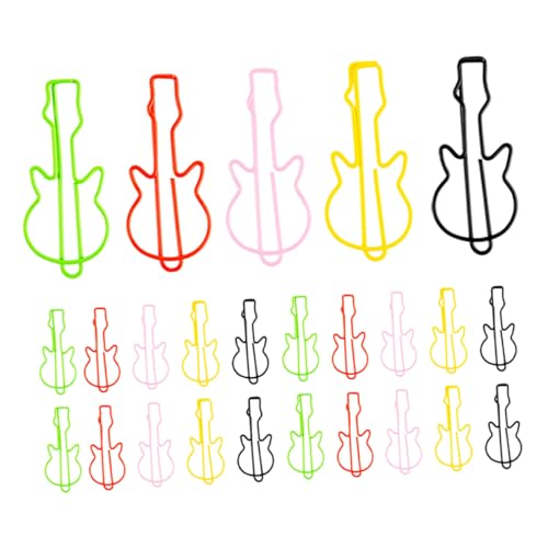 ZUNOXAZ 50 Stück Bunte Gitarren Büroklammern aus Metall Vielseitige Lesezeichen und Dokumentenhalter für Büro Planer und Kreative Projekte Robust und Langlebig für Musikliebhaber und ZUNOXAZ 50 Stück Bunte Gitarren Büroklammern aus Metall Vielseitige Lesezeichen und Dokumentenhalter für Büro Planer und Kreative Projekte Robust und Langlebig für Musikliebhaber und von ZUNOXAZ