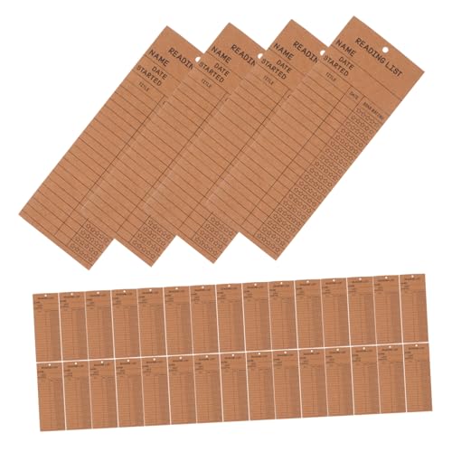 ZUNOXAZ 50 Stück Leselisten Lesezeichen aus Kraftpapier mit Loch Blanko Notizkarten zum Lesen und Schreiben Buch Tracker Karten für Schule Bibliothek und Lesebegeisterte Vielseitig und ZUNOXAZ 50 Stück Leselisten Lesezeichen aus Kraftpapier mit Loch Blanko Notizkarten zum Lesen und Schreiben Buch Tracker Karten für Schule Bibliothek und Lesebegeisterte Vielseitig und von ZUNOXAZ