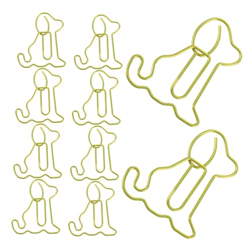 ZUNOXAZ 50 Stück Metall Büroklammern Hund Form Niedliche Sitzende Welpen Design Lesezeichen Multifunktionale Papierklammern Kreative Dekoration Für Büro Schule Zuhause Organisieren von ZUNOXAZ