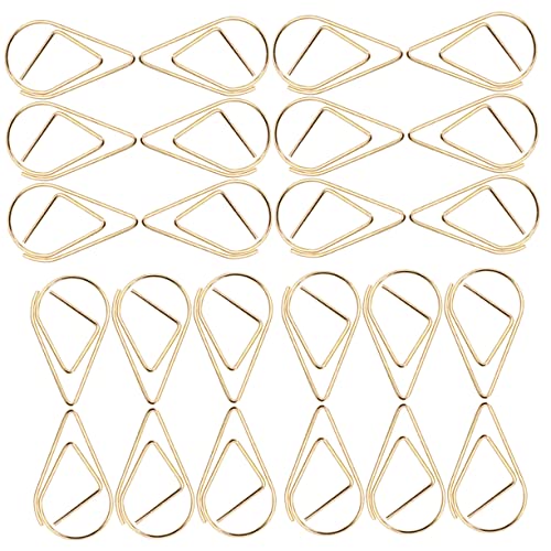 ZUNOXAZ 50 Stück Mini Paperclips aus Metall Kreative Form Goldfarbe für Dokumente Fotos Notizen und Bürobedarf Praktische Büroklammern für Täglichen Gebrauch von ZUNOXAZ