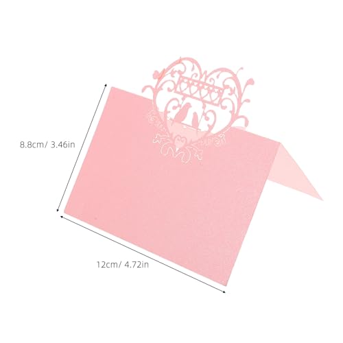 ZUNOXAZ 50 Stück Romantisch Gestaltete Love Bird Tischkarten mit Herz-motiv Dekorative Sitzplatzkarten für Empfang Verlobungsfeiern und Hochzeiten Praktische Namenskarten für Stilvolle von ZUNOXAZ