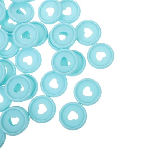 ZUNOXAZ 50 Stück Teiliges Macaron farbene Kunststoff bindescheiben mit Herz motiv Leichte Discbound Expansion Discs für Notizbücher Planer DIY Ringbuch zubehör für Schule und Büro von ZUNOXAZ