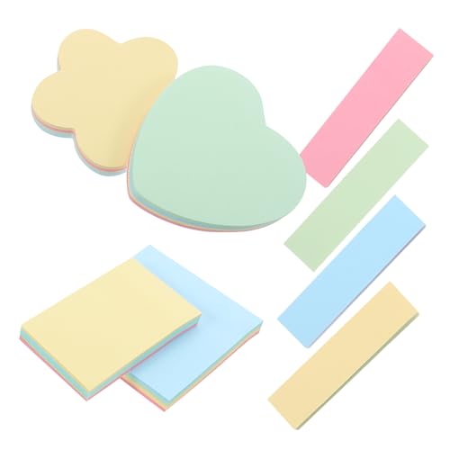 ZUNOXAZ 500 Stück Selbstklebende Memo Pads mit Stark Haftendem Papier Niedliche Notizaufkleber in Vier Farben und Verschiedenen Formen für Büro Schule und Zuhause zum Beschriften und ZUNOXAZ 500 Stück Selbstklebende Memo Pads mit Stark Haftendem Papier Niedliche Notizaufkleber in Vier Farben und Verschiedenen Formen für Büro Schule und Zuhause zum Beschriften und von ZUNOXAZ