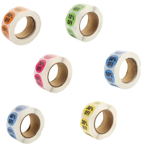 ZUNOXAZ 6 Rollen Prozent Rabatt Aufkleber Selbstklebende Preisschilder Etiketten für Einzelhandel Garage pro Praktische Klebeetiketten für Warenkennzeichnung ZUNOXAZ 6 Rollen Prozent Rabatt Aufkleber Selbstklebende Preisschilder Etiketten für Einzelhandel Garage pro Praktische Klebeetiketten für Warenkennzeichnung von ZUNOXAZ
