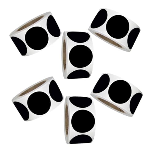 ZUNOXAZ 6 Rollen Schwarze Runde PVC Klebeetiketten Wiederbeschreibbare Abziehbare Aufkleber für Büro Küche Lagerung Vielseitig für Gläser Behälter und Ordnung ZUNOXAZ 6 Rollen Schwarze Runde PVC Klebeetiketten Wiederbeschreibbare Abziehbare Aufkleber für Büro Küche Lagerung Vielseitig für Gläser Behälter und Ordnung von ZUNOXAZ