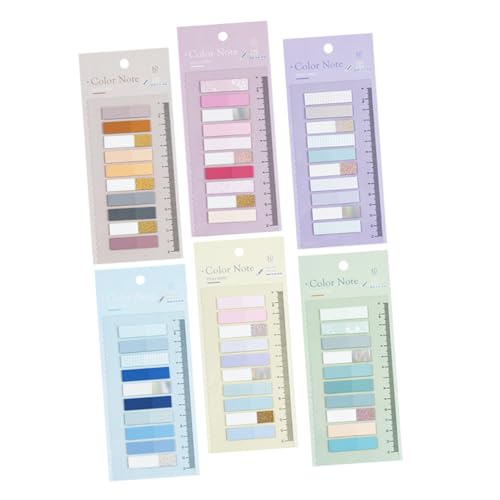 ZUNOXAZ 6 Sätze Selbstklebende Index Haftnotizen Tabs für Bücher und Notizbücher Dünne Papier Pagemarker zum Markieren Organisieren und Annotieren in Büro Schule und Zuhause von ZUNOXAZ