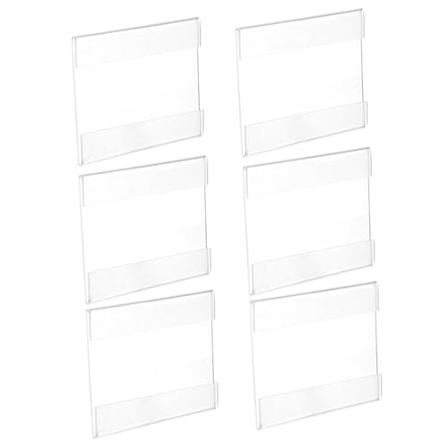 ZUNOXAZ 6 Stück Acryl Tischaufsteller Transparent Preisschilder Aufsteller mit Klammerloser Rückseite Einfaches Einsetzen Vielseitig für Restaurants Hotels Büros von ZUNOXAZ