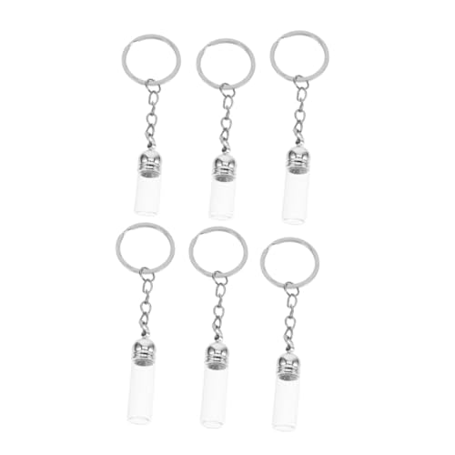 ZUNOXAZ 6 Stück Parfümflaschen Schlüsselanhänger Leere Flaschen für Ätherische Öle Praktische und Stilvolle Accessoires Geschenkidee Multifunktional für Reisen und Duftpflege von ZUNOXAZ