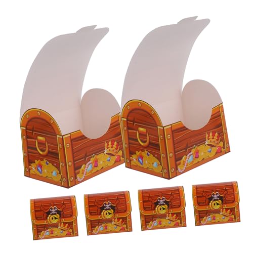 ZUNOXAZ 6 Stück Piraten Schatztruhe Geschenkboxen Schatzkiste für Halloween Treat Case Leere Schokoladen Verpackung als Party Mitgebsel für Kindergeburtstag Jungen Mädchen von ZUNOXAZ