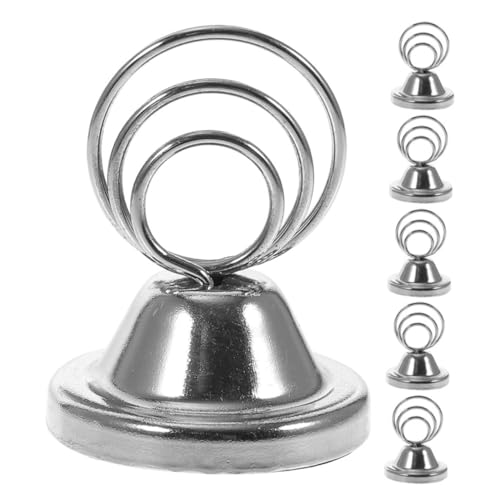 ZUNOXAZ 6 Stück Schreibtischnummernständer Tabellennummer steht Schilderständer für die Inneneinrichtung Restauranttischschilder Mini-Tischschildhalter Restaurantschildhalter Metall Silber von ZUNOXAZ
