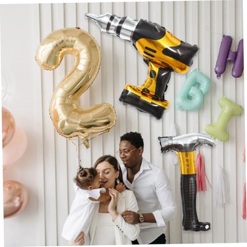ZUNOXAZ 6 Stück Teiliges Baustellen Reparaturwerkzeug Luftballon aus Aluminiumfolie Party Deko für Kindergeburtstag Bunte Geburtstagsdeko Robust und Langlebig für Baustellen Party von ZUNOXAZ
