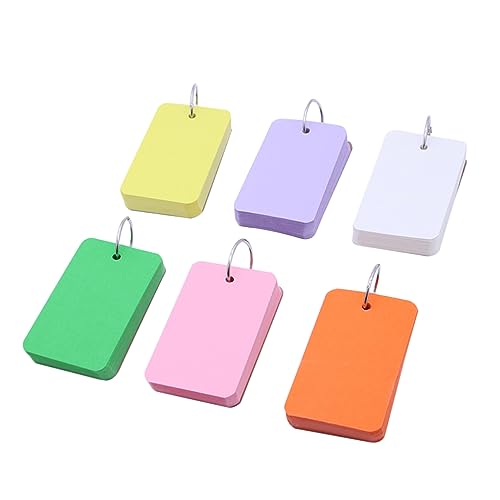 ZUNOXAZ 6 Stück Teiliges DIY Notizblöcke mit Binder Ring Bunte Leere Memo Pads für Schule und Studium Tragbar und Nachfüllbar Weiß Orange Gelb Grün von ZUNOXAZ