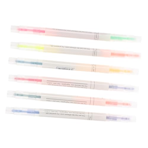 ZUNOXAZ 6 Stück Teiliges Highlighter Pen Doppelspitze in Pastellfarben Kompakte Marker für Schüler zum Markieren Schreiben und Journaling für Schule Büro und Scrapbooking von ZUNOXAZ