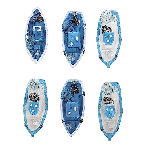 ZUNOXAZ 6 Stück Teiliges Miniatur Hausboot Einzigartige Mediterrane Deko für Tisch und für DIY Projekte und Veranstaltungen von ZUNOXAZ