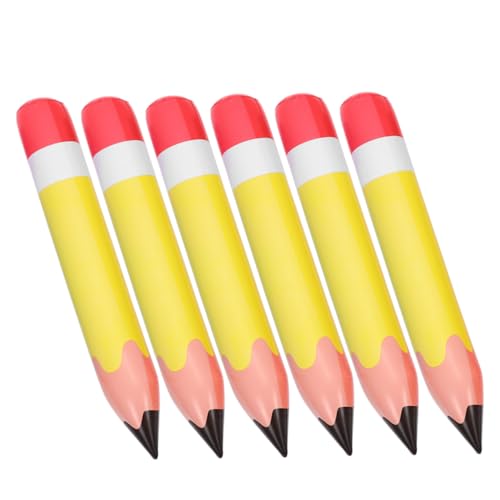 ZUNOXAZ 6 Stück Teiliges PVC Aufblasbares Bleistift Große Schulanfangsdekoration Langlebige Klassenzimmer Deko Lebendige Farben Leichte und Praktische Schulballons für Fröhliche von ZUNOXAZ
