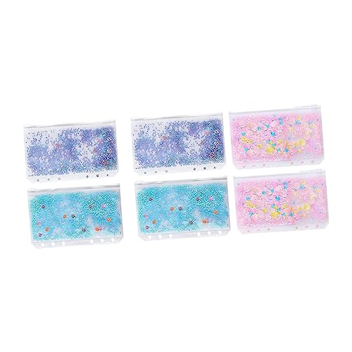 ZUNOXAZ 6 Stück Teiliges PVC Binder Pockets mit Reißverschluss Transparente Lose Taschen Ordner Organizer für Büro Schule und Reisen Langlebige Dokumententaschen in Blau von ZUNOXAZ
