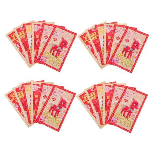 ZUNOXAZ 60 Stück Rote Umschläge Jahr Des Pferdes Großes Hong Bao mit Cartoon Frühlingsfest Glücksgeldumschläge für Neujahr Vielseitig für Gefaltetes Bargeld und Geschenkkarten ZUNOXAZ 60 Stück Rote Umschläge Jahr Des Pferdes Großes Hong Bao mit Cartoon Frühlingsfest Glücksgeldumschläge für Neujahr Vielseitig für Gefaltetes Bargeld und Geschenkkarten von ZUNOXAZ
