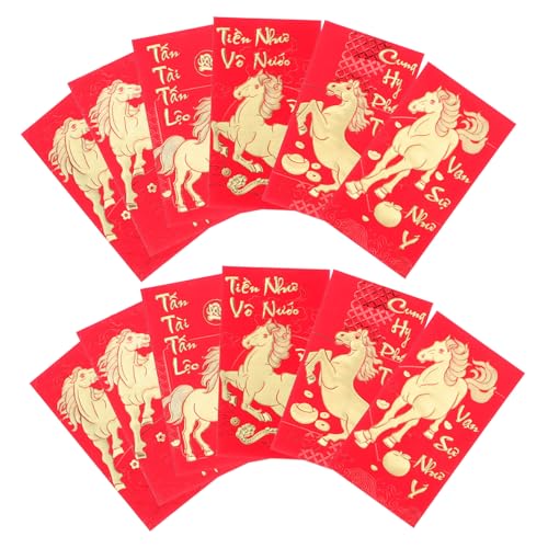 ZUNOXAZ 60 Stück Vietnamesische Lunar Year Umschläge Rotes Pferde Jahr Geldumschläge Traditionelle Tet Motive für Frühlingsfest Geburtstag Hochzeit Geschenkumschläge ZUNOXAZ 60 Stück Vietnamesische Lunar Year Umschläge Rotes Pferde Jahr Geldumschläge Traditionelle Tet Motive für Frühlingsfest Geburtstag Hochzeit Geschenkumschläge von ZUNOXAZ