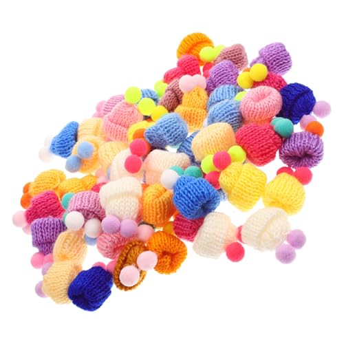 ZUNOXAZ 60Stücke Mini Strickmützen für Bastelprojekte Farbige Puppenhüte DIY Dekoration für Flaschen Kreative Bastelideen und Foto Requisiten Wiederverwendbar von ZUNOXAZ
