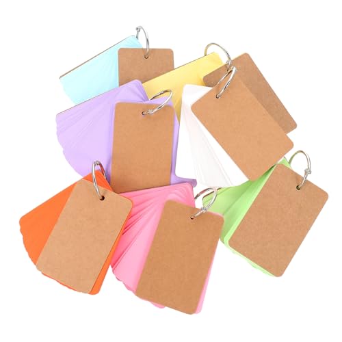ZUNOXAZ 7 Sätze Bunte Blanko Karteikarten mit Ringbindung Handbemalt Lose Notizblock für DIY Englisch Lernkarten Memo Pad Kleine Kärtchen Beschriften Leicht Transportierbar für Schule ZUNOXAZ 7 Sätze Bunte Blanko Karteikarten mit Ringbindung Handbemalt Lose Notizblock für DIY Englisch Lernkarten Memo Pad Kleine Kärtchen Beschriften Leicht Transportierbar für Schule von ZUNOXAZ