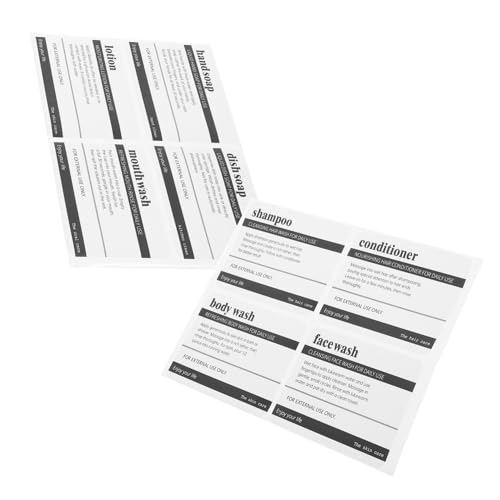 ZUNOXAZ 8 Blatt Selbstklebende Badezimmer Etiketten Wasserfeste Aufkleber für Hautpflegeprodukte Verschiedene Styles zur Praktischen Organisation von Shampoo Duschgel Lotion und von ZUNOXAZ