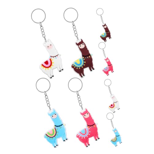 ZUNOXAZ 8 Stück Cartoon Alpaka -Schlüsselbund schlüsselanhänger Rucksackanhänger Schlüsselbund für Rucksack Cartoon -Schlüsselkette Kinderparty Gefälligkeiten Taschenanhänger Geldbörse PVC von ZUNOXAZ