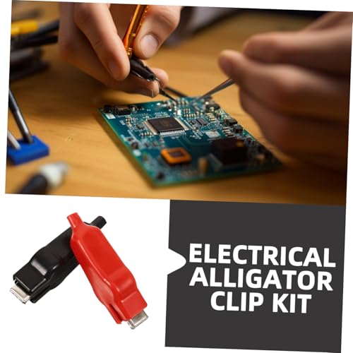 ZUNOXAZ 8 Stück Teiliges Alligator Clips Elektrische Prüfklammern Kompakt Robust Vielseitig für Schaltkreis test Spannung Messen Geeignet für Heim Fahrzeug elektroarbeiten Rot und Schwarz von ZUNOXAZ
