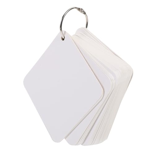 ZUNOXAZ Blank Flashcards Weiße Indexkarten Vorgelocht mit Metallringen Glatte Oberfläche zum Beschriften DIY Karteikarten für Schule Büro Lernen Notizen Organizer von ZUNOXAZ