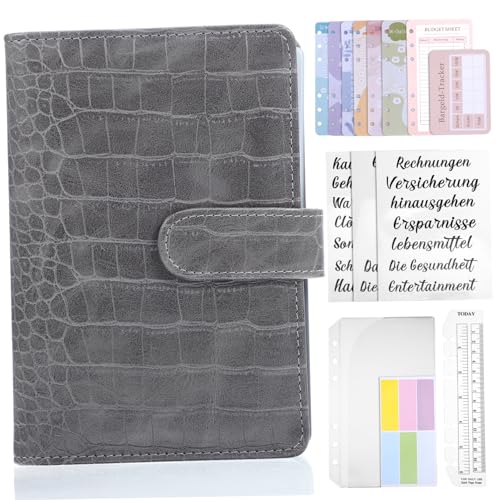 ZUNOXAZ Budgetplaner Geldsparbuch Finanzplaner Organizer Ringbuch mit Fächern Sparkarten Stilvoller Strukturbezug Einfache Anwendung zur Finanzorganisation von ZUNOXAZ