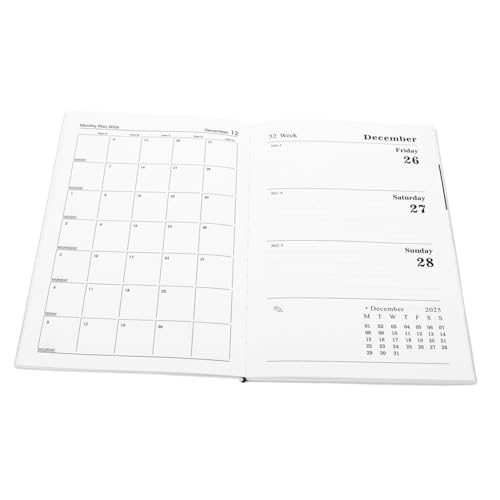 ZUNOXAZ Englischer Planer mit Holografischem PU Einband Kompakter Monats und Wochenkalender Vielseitiger Reisezeitplaner für Studium Büro und Persönliche Organisation von ZUNOXAZ