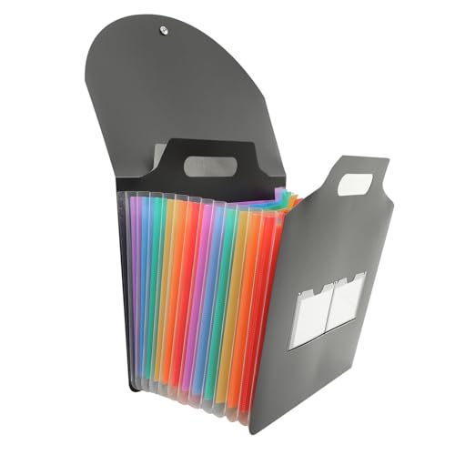 ZUNOXAZ Erweiterbarer Leichter Aktenordner mit Fächern Tragbarer Fächermappe aus Kunststoff für Büro und Schule Praktischer Accordion Datei organizer zur Ordentlichen Papieraufbewahrung von ZUNOXAZ