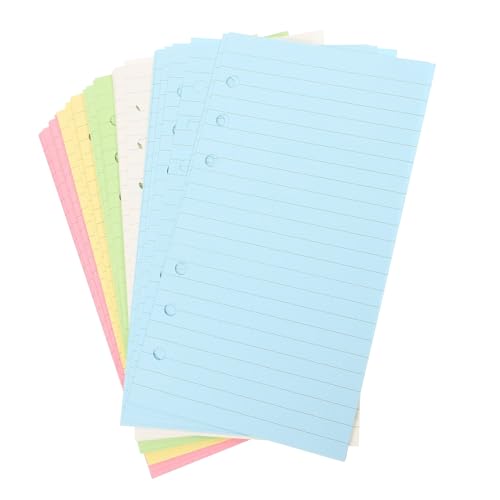 ZUNOXAZ Farbiges Nachfüllpapier für Ringbuch Notizblock Lose Dickes Glattes Innenpapier Flexibel Einsetzbar für Schule Arbeit und Studium Farben Liniertes Planerpapier von ZUNOXAZ